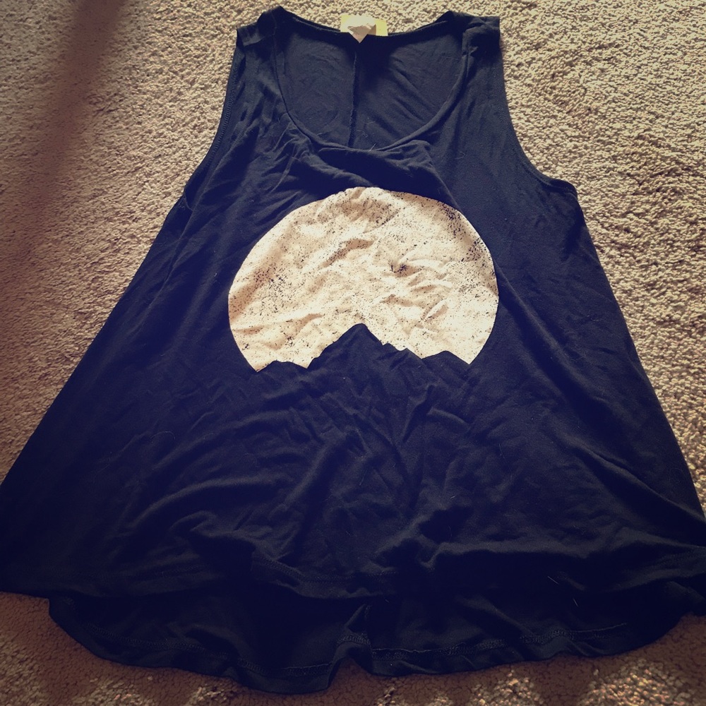 Flowy black top with moon